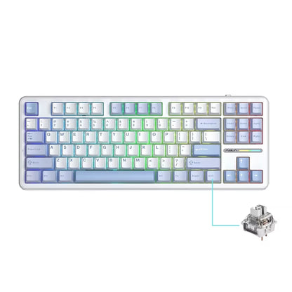 F87 Pro Mechanical Keyboard 2.4G/Usb/Bluetooth Tri Mode Wireless 87 Key Rgb Pbt Gasket 5 Layer Silencing Full Key No Impact