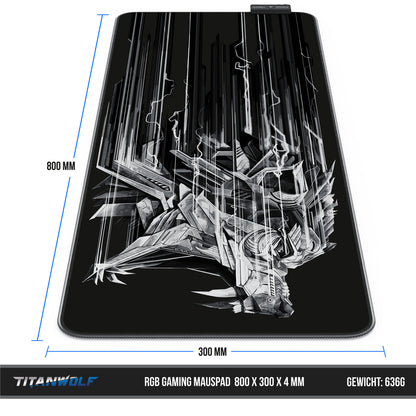 Titanwolf Lightning RGB Gaming Mauspad 800 X 300 X 4Mm Xl-Formal LED Multi Color